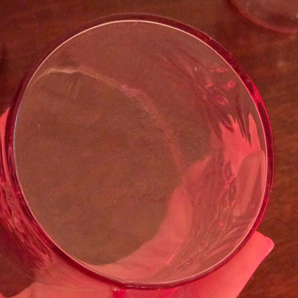 Vtg Pink Floral Embossed Glass Tumblers Set of 7 Retro Drinking Glasses 3.5"x3" - Picture 7 of 8